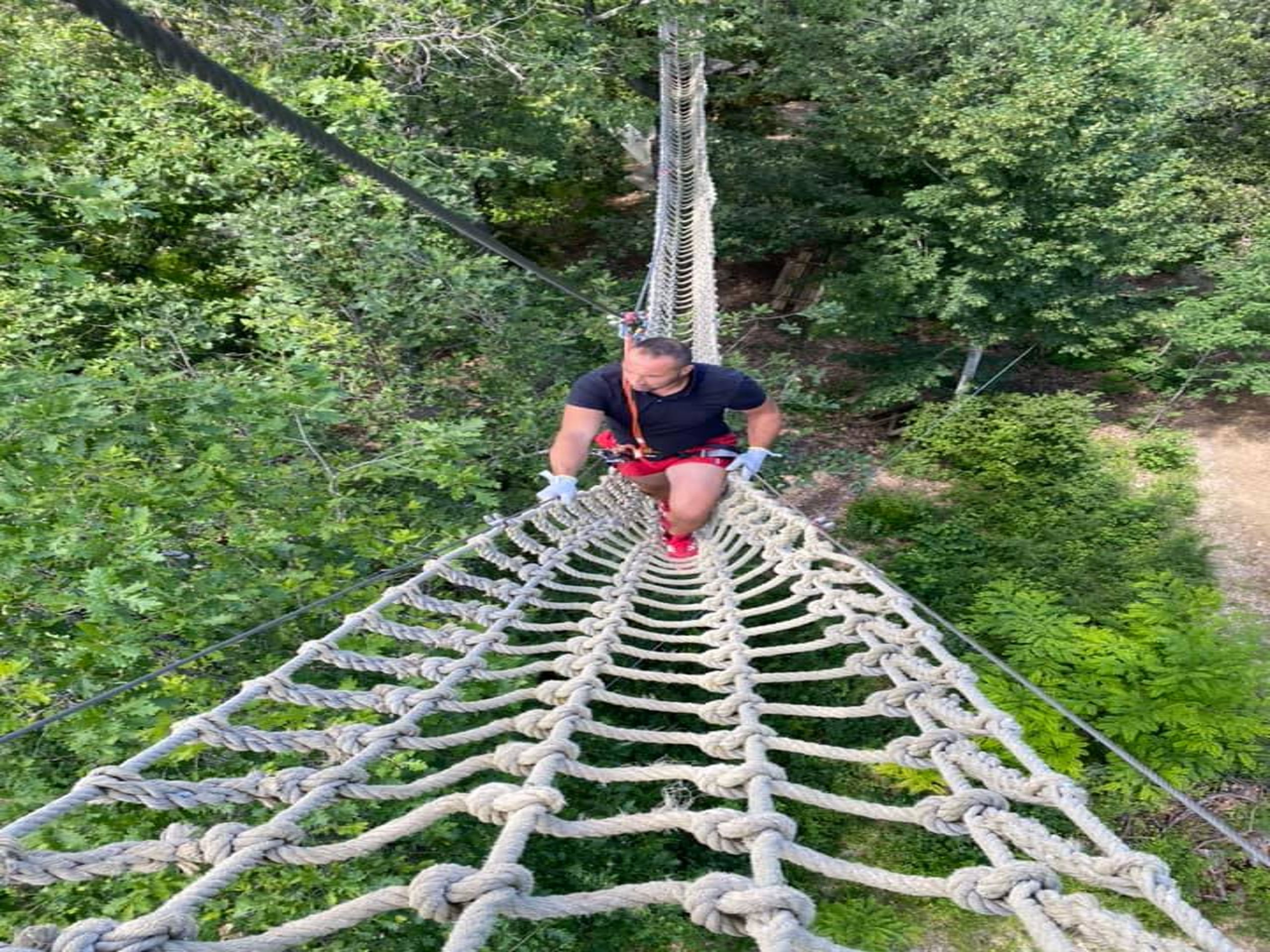 PARCOURS NOIR PONT EN FILET ACCROBRANCHE CANYON PARC Greoux les bains